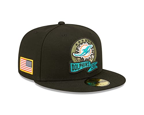 New Era Miami Dolphins NFL Salute to Service 2022 Black 59Fifty Basecap - 7-58 von New Era