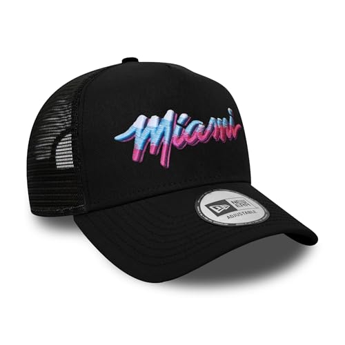 New Era Miami Heat NBA Vice Collection Black Adjustable Trucker Cap - One-Size von New Era