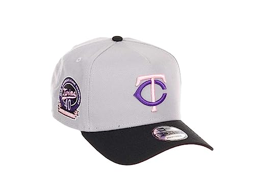 New Era Minnesota Twins MLB 40th Anniversary Sidepatch Gray Black 9Forty A-Frame Adjustable Cap - One-Size von New Era