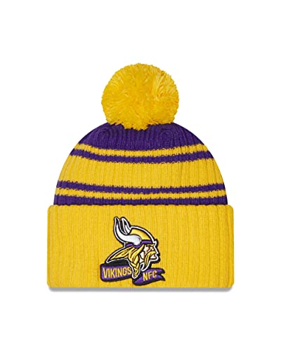 New Era Minnesota Vikings NFL 2022 Sideline Sport Knit Yellow Purple Kids Beanie - Youth von New Era