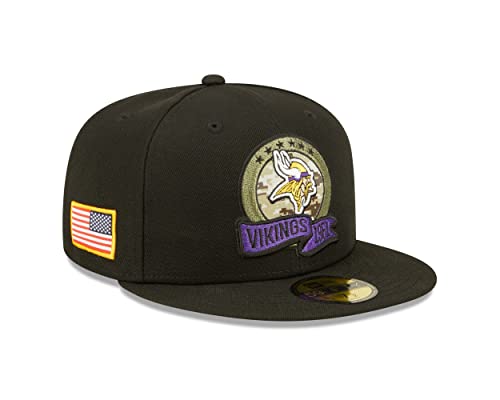 New Era Minnesota Vikings NFL Salute to Service 2022 Black 59Fifty Basecap - 7 7/8-63cm (XXL) von New Era