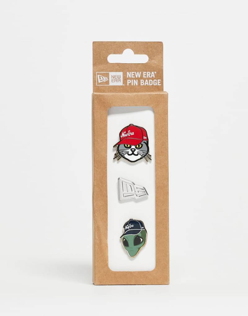 New Era - Mützen-Anstecker im 3er-Pack in Silberoptik, Geschenkpackung von New Era