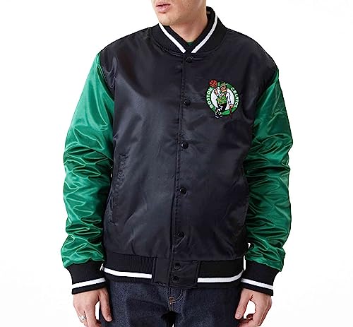 New Era - NBA Boston Celtics Satin Bomber Jacke Farbe Schwarz, Größe M von New Era