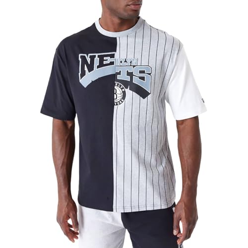 New Era NBA Brooklyn Nets Half Pinstripe Oversized T-Shirt Grau, M New Era NBA Brooklyn Nets Half Pinstripe Oversized T-Shirt Grau, M von New Era