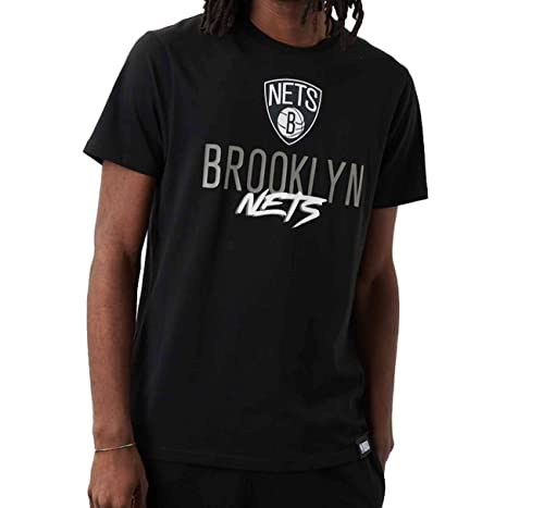New Era - NBA Brooklyn Nets Script T-Shirt Farbe Schwarz, Größe XL von New Era