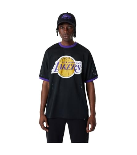 New Era NBA Logo Mesh LA Lakers Mesh Oversized T-Shirt schwarz L von New Era