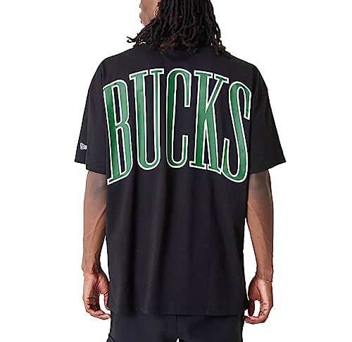 New Era NBA Milwaukee Bucks Oversized T-Shirt Herren schwarz, L von New Era