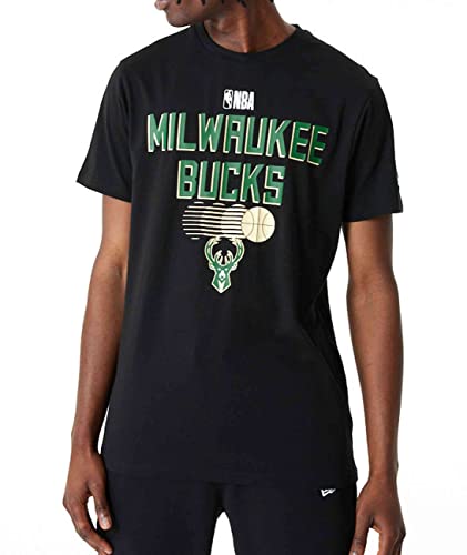 New Era - NBA Milwaukee Bucks Team Graphic T-Shirt Farbe Schwarz, Größe L von New Era