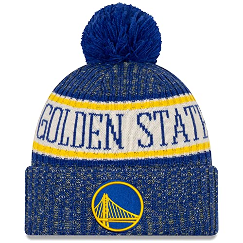New Era NBA-Mütze für Erwachsene, Unisex, offizielle Sportstrickmütze mit Bommel, Golden State Warriers, Einheitsgr��e von New Era