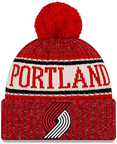 New Era NBA-Mütze für Erwachsene, Unisex, offizielle Sportstrickmütze mit Bommel, Portland Trail Blazers, Einheitsgröße von New Era
