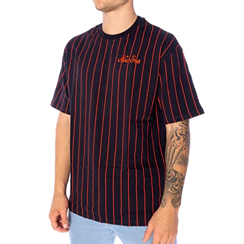 New Era NBA Pinstripe Oversized T-Shirt Herren Bordeaux/dunkelblau, L von New Era