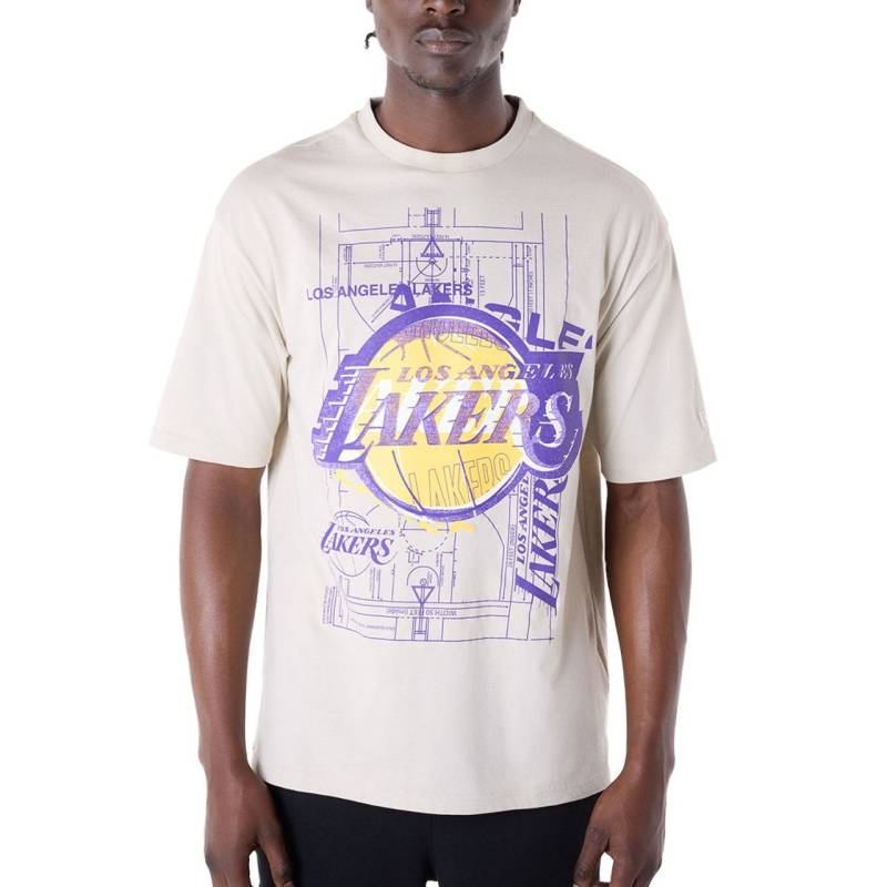 New Era NBA Shirt - GRAPHIC Los Angeles Lakers stone von New Era