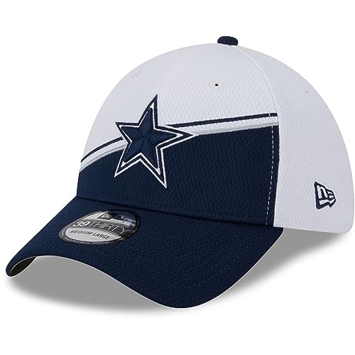 New Era - NFL Dallas Cowboys 2023 Sideline 39Thirty Stretch Cap Farbe Blau-Weiß, Größe L-XL von New Era