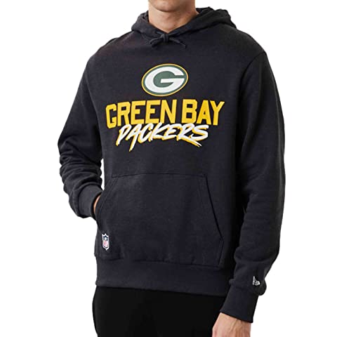 New Era - NFL Green Bay Packers Script Team Hoodie Farbe Grau, Größe L von New Era