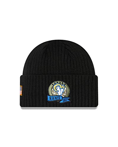 New Era NFL LOS Angeles RAMS Salute to Service 2022 Official Sideline Knit Wintermütze von New Era