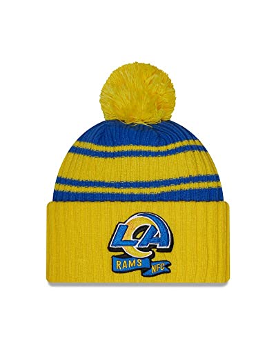 New Era - NFL Los Angeles Rams 2022 Sideline Sport Knit Bobble Beanie von New Era