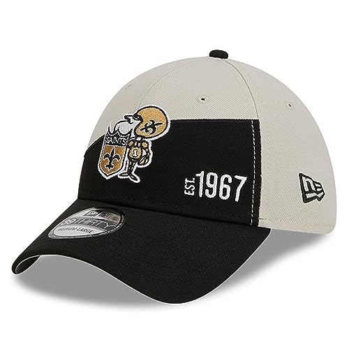 New Era - NFL New Orleans Saints 2023 Sideline Historic 39Thirty Stretch Cap Farbe Schwarz-Grau, Größe L-XL von New Era