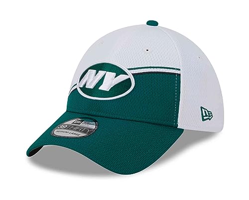 New Era - NFL New York Jets 2023 Sideline 39Thirty Stretch Cap Farbe Grün-Weiß, Größe L-XL von New Era