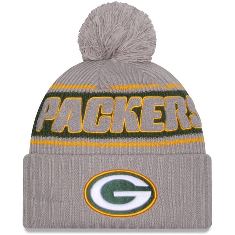 New Era NFL SIDELINE Winter Mütze Green Bay Packers grau von New Era