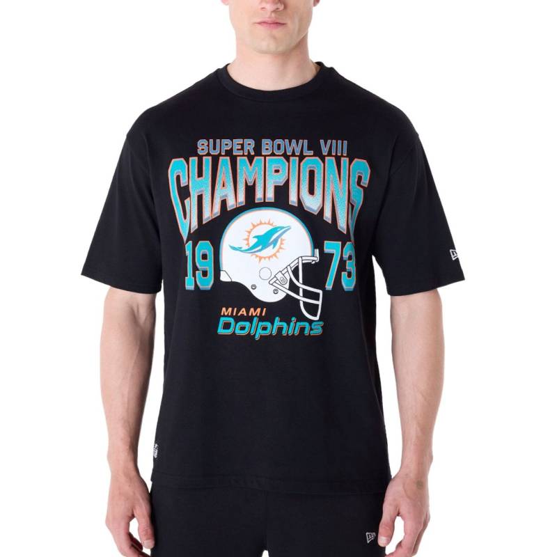 New Era NFL Shirt - HELMET Miami Dolphins schwarz von New Era