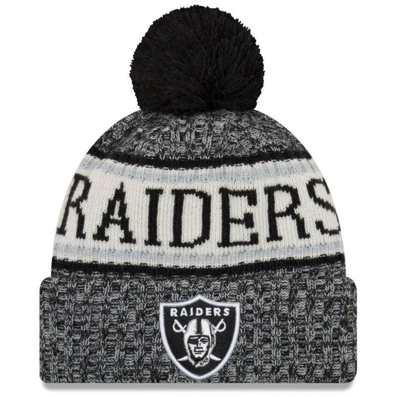 New Era NFL Sideline 2018 Bobble Mütze - Oakland Raiders von New Era