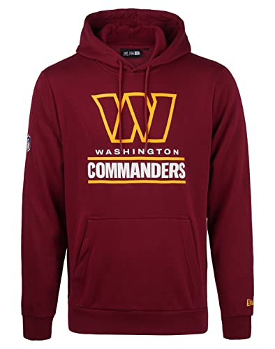 New Era - NFL Washington Commanders Team Logo and Name Hoodie Farbe Weinrot, Größe S von New Era