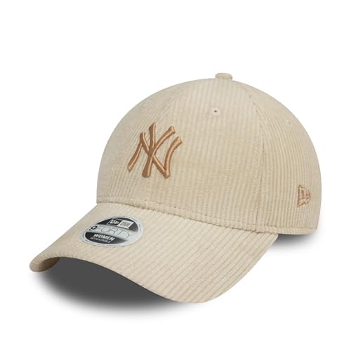 New Era NY Cap für Frauen MLB New York Yankees verstellbar gebogener Schirm Cord 9Forty beige - One-Size von New Era