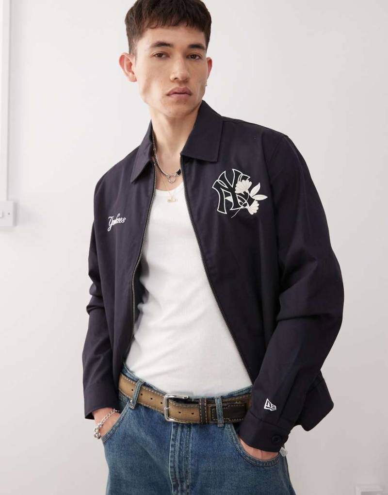 New Era - NY Yankees - Bestickte Reißverschluss-Jacke in Marineblau von New Era