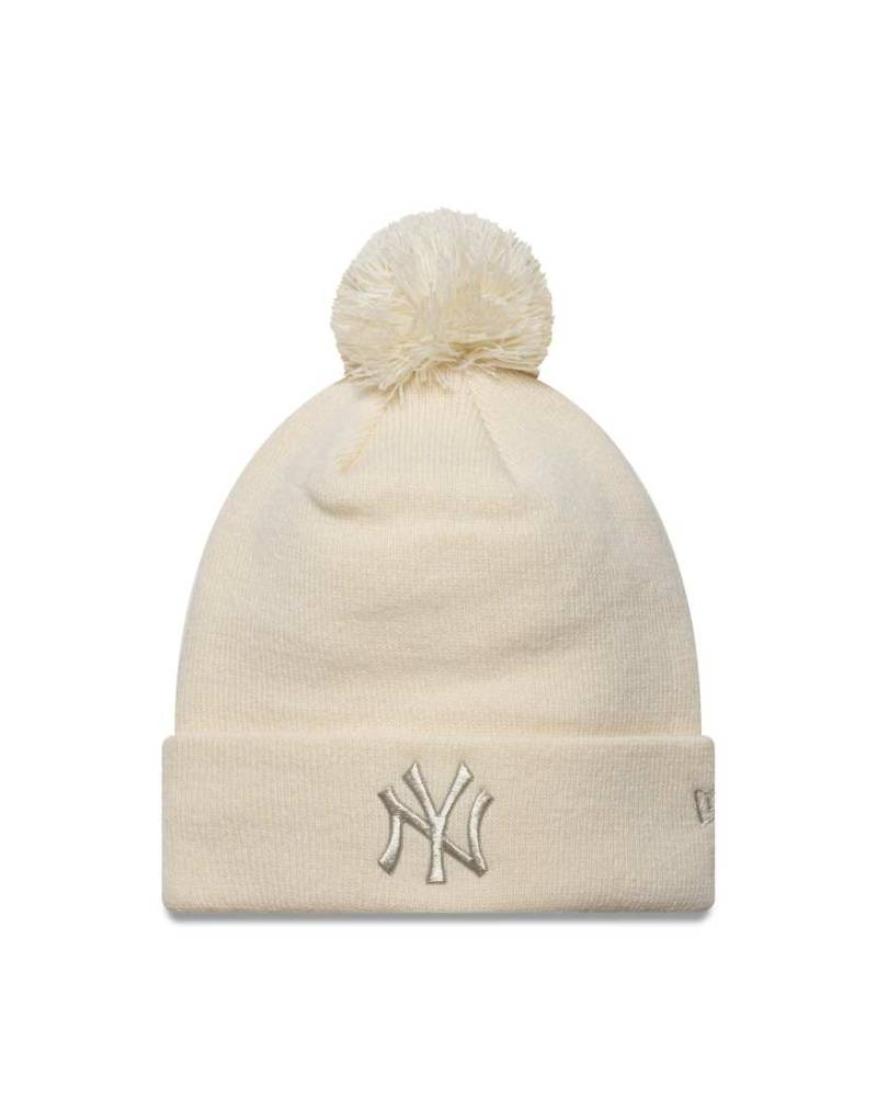 New Era - NY Yankees - Damen-Strickmütze aus Acryl in Beige mit Metallic-Logo und Bommel-Neutral New Era - NY Yankees - Damen-Strickmütze aus Acryl in Beige mit Metallic-Logo und Bommel-Neutral von New Era