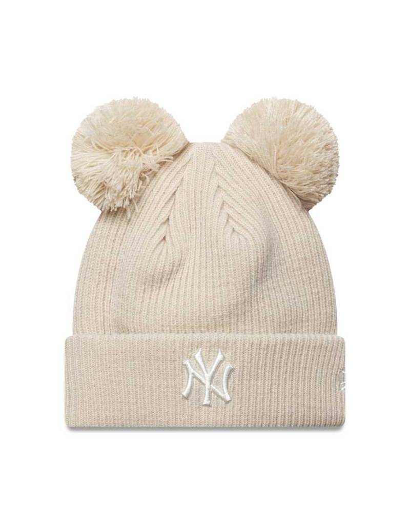 New Era - NY Yankees - Gerippte Strickmütze in Beige mit zwei Bommeln-Neutral New Era - NY Yankees - Gerippte Strickmütze in Beige mit zwei Bommeln-Neutral von New Era