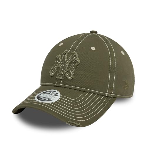 New Era New York Yankees Baseball Cap Frauen Mädchen MLB verstellbar unstrukturiert Kappe Used-Look grün - One-Size von New Era