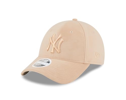 New Era New York Yankees Baseball Kappe Frau Mädchen beige NY Logo verstellbar 9Forty Cap MLB Fankappe - One-Size von New Era