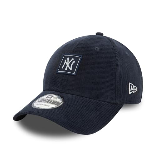 New Era New York Yankees Cap Kord verstellbar gebogener Schirm 9Forty Kappe Baseball Patch blau - One-Size von New Era