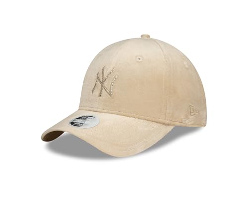 New Era New York Yankees Cap aus Velours Mädchen Frau Baseball Fan Accessoire Kappe verstellbar beige - One-Size von New Era