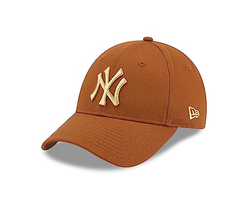 New Era New York Yankees Damenkappe 9Forty verstellbar Cap Metallic Logo Frau Mädchen NY braun - One-Size von New Era