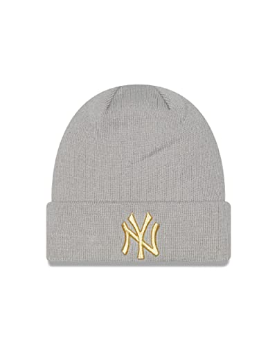 New Era New York Yankees Grey MLB Metallic Logo Cuff Knit Women Beanie - One-Size von New Era