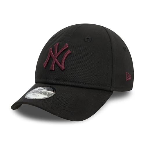 New Era New York Yankees MLB Baseball Cap für Babys unstrukturierte Krone Gummizug gebogener Schirm Teamlogo Kappe schwarz - Infant von New Era