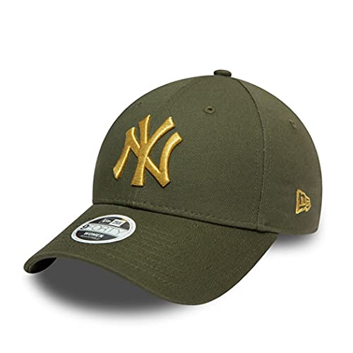 New Era New York Yankees MLB Cap 9Forty verstellbar Basecap Damen Kappe Metallic Logo grün - One-Size von New Era