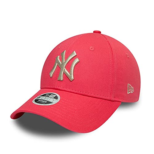 New Era New York Yankees MLB Cap 9Forty verstellbar Basecap Damen Kappe Metallic Logo pink - One-Size von New Era