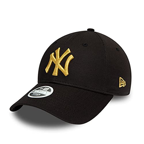 New Era New York Yankees MLB Cap 9Forty verstellbar Basecap Damen Kappe Metallic Logo schwarz - One-Size von New Era