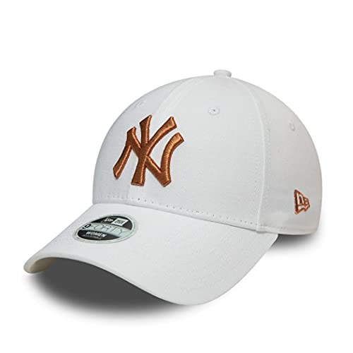 New Era New York Yankees MLB Cap 9Forty verstellbar Basecap Damen Kappe Metallic Logo weiß - One-Size von New Era