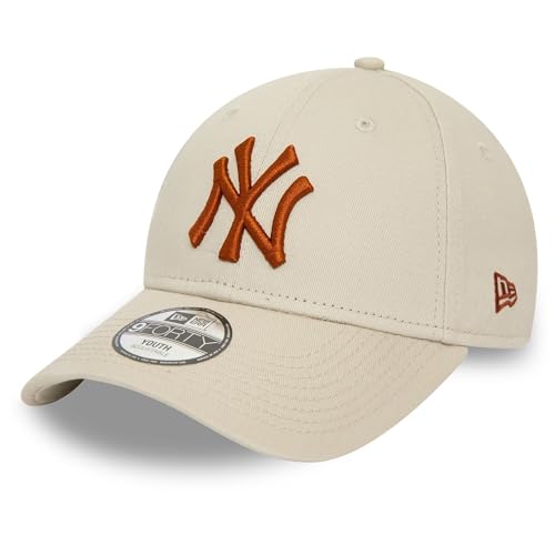 New Era New York Yankees MLB Cap für Kinder Baseball Kappe Strapback verstellbar gebogener Schirm NY beige - Youth von New Era