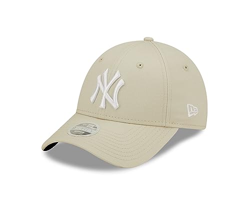 New Era New York Yankees MLB Frauenkappe Baseball Cap Damen Mädchen gebogener Schirm verstellbar Teamlogo beige - One-Size von New Era