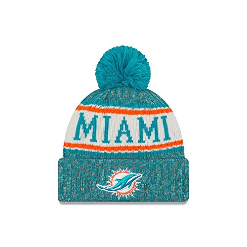 New Era ONF18 Sport Knit Bommelmütze Miami Dolphins Türkis, Size:ONE Size von New Era