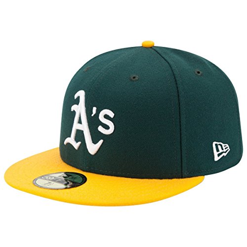 New Era Oakland Athletics - 59fifty Basecap - Authentic On Field MLB - Green/Yellow - 7 1/2-60cm (XL) von New Era