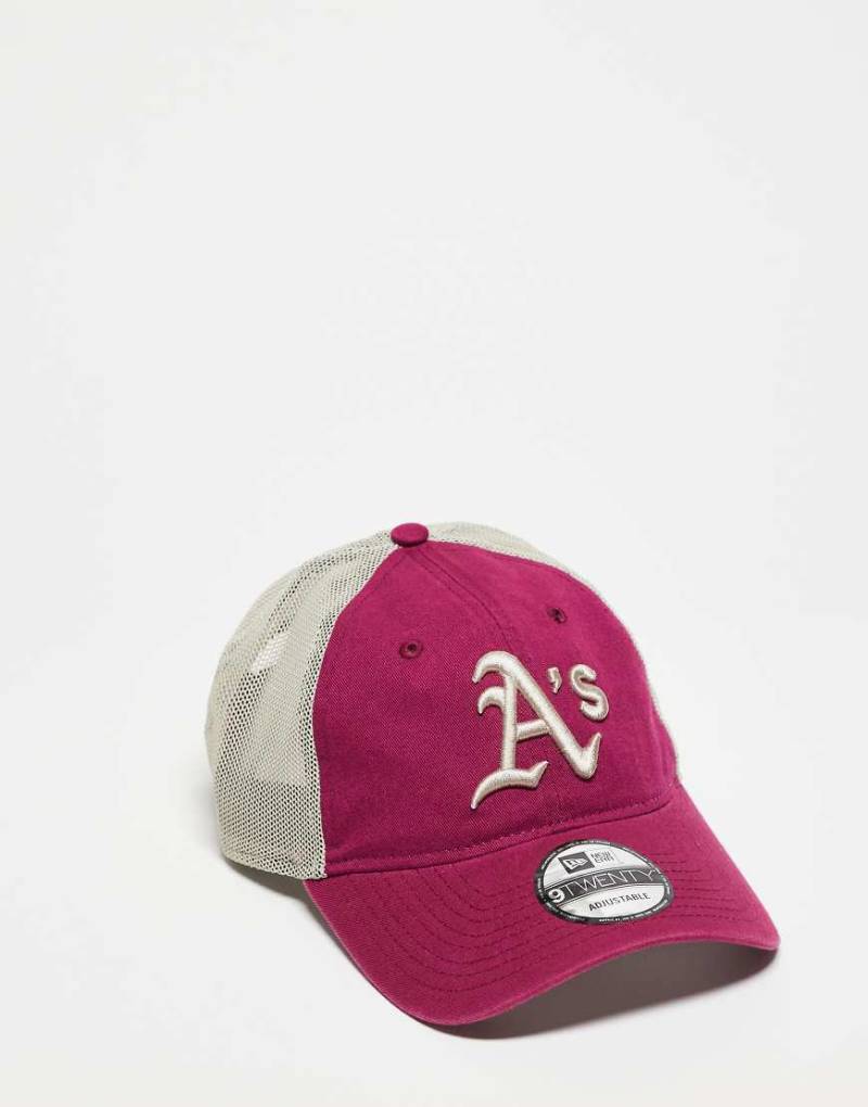 New Era - Oakland Athletics 9twenty - Trucker-Kappe in verwaschenem Rot mit Kontrast-Design von New Era