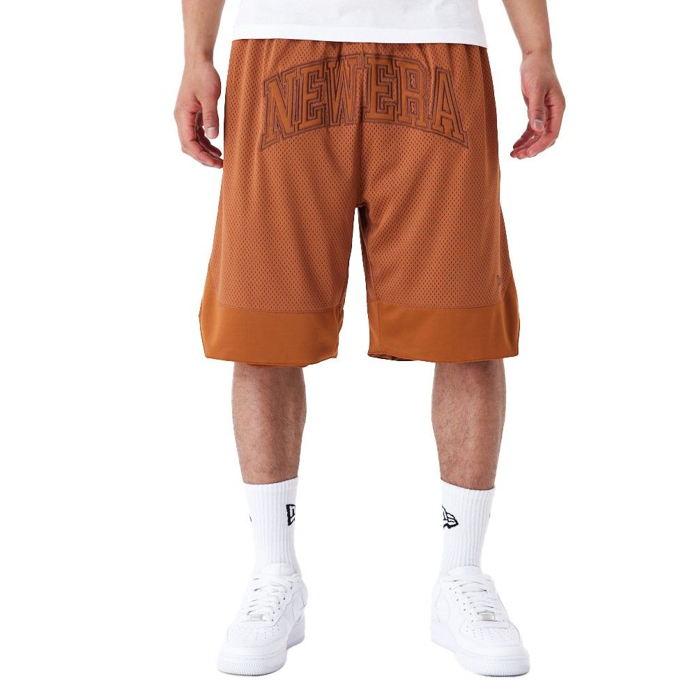 New Era Overized Mesh Basketball Shorts earth brown von New Era