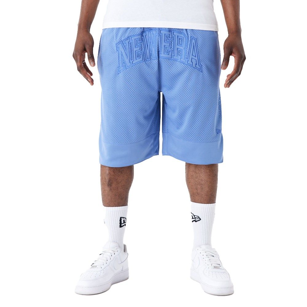 New Era Overized Mesh Basketball Shorts sky blue von New Era