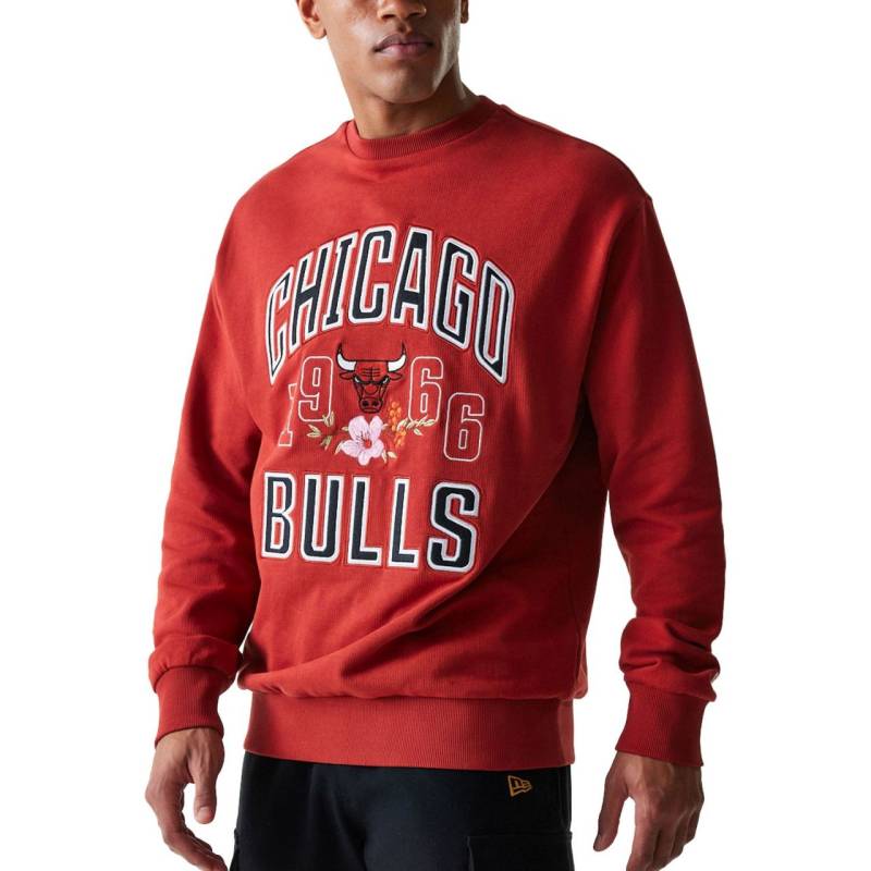 New Era Oversize NBA Pullover - FLORAL Chicago Bulls rot von New Era