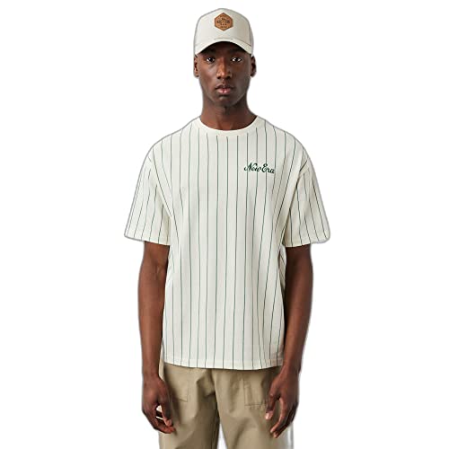 New Era Oversized Pinstripe T-Shirt Herren Offwhite/grün L von New Era